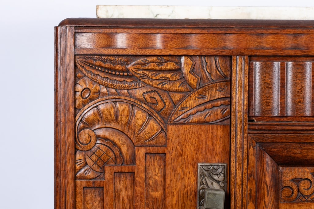 ART DECO STYLE MARBLE TOP BUFFET - 2