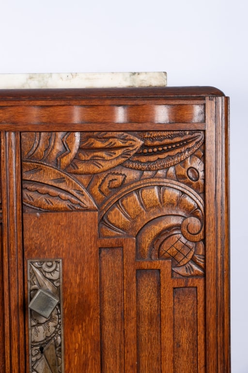 ART DECO STYLE MARBLE TOP BUFFET - 4
