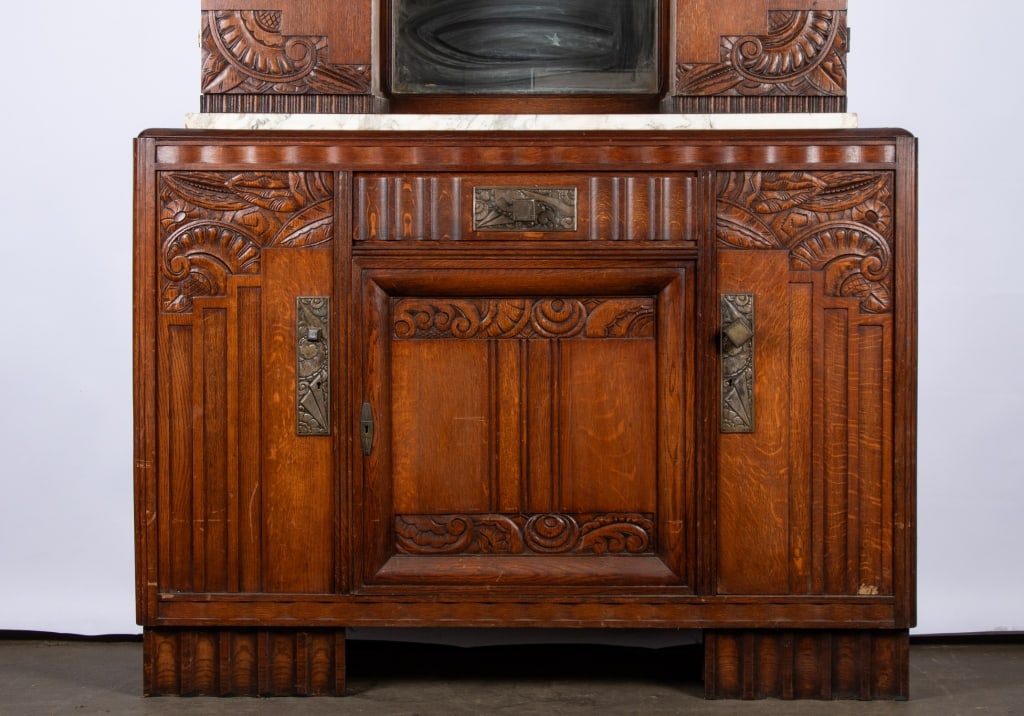 ART DECO STYLE MARBLE TOP CUPBOARD - 2