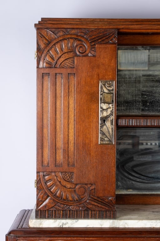 ART DECO STYLE MARBLE TOP CUPBOARD - 4