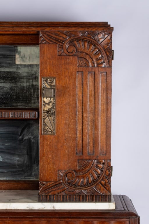 ART DECO STYLE MARBLE TOP CUPBOARD - 5