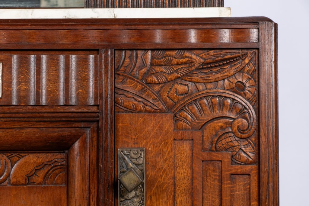 ART DECO STYLE MARBLE TOP CUPBOARD - 6