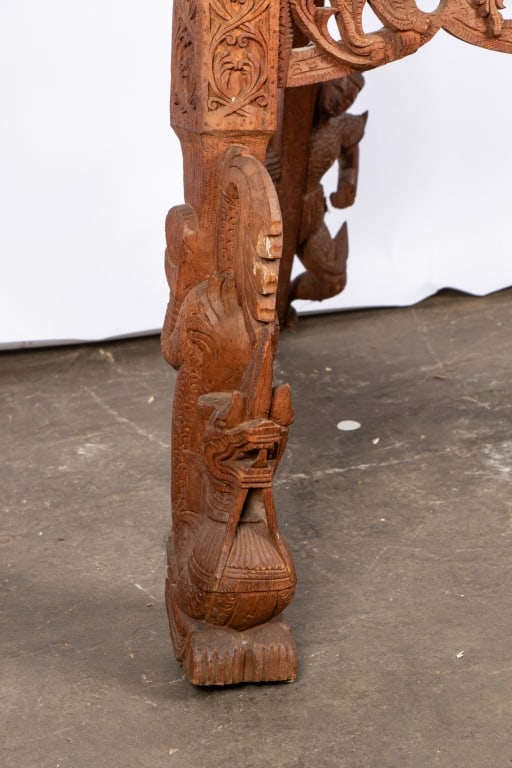 ORNATE BURMESE CARVED FLOOR EASEL - 10