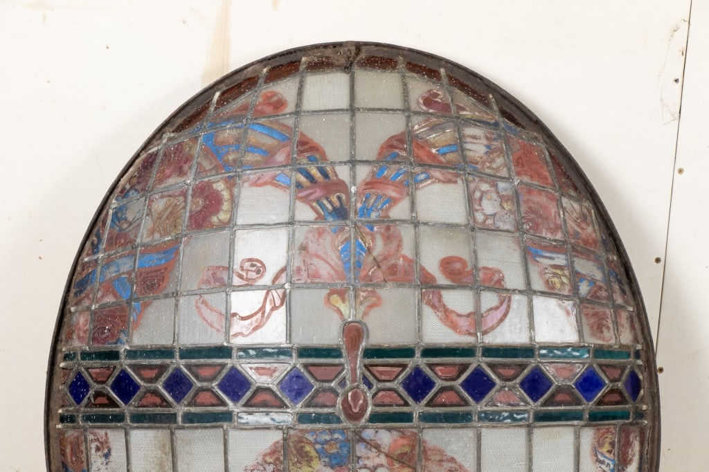 LARGE OVAL STAINED GLASS PANEL - 2