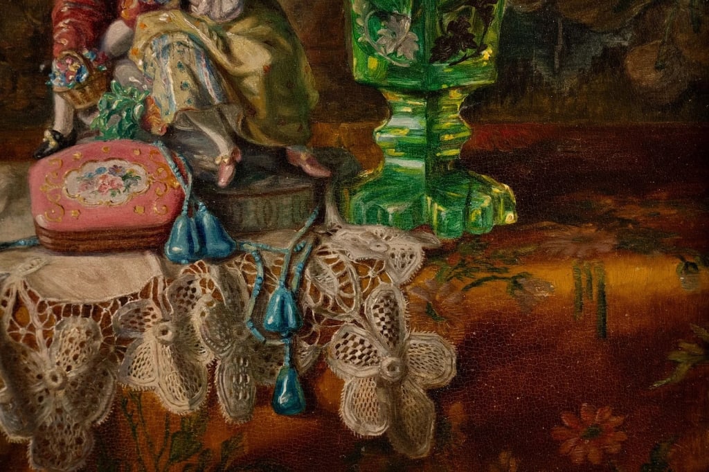 LEA REINHART, STILL LIFE, OIL ON BOARD - 7