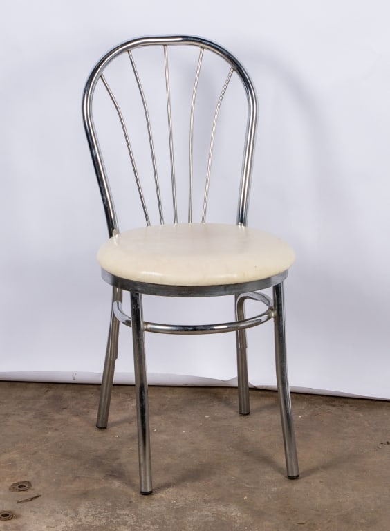 SET OF 4 MID-CENTURY VINYL & CHROME DINING CHAIRS - 5