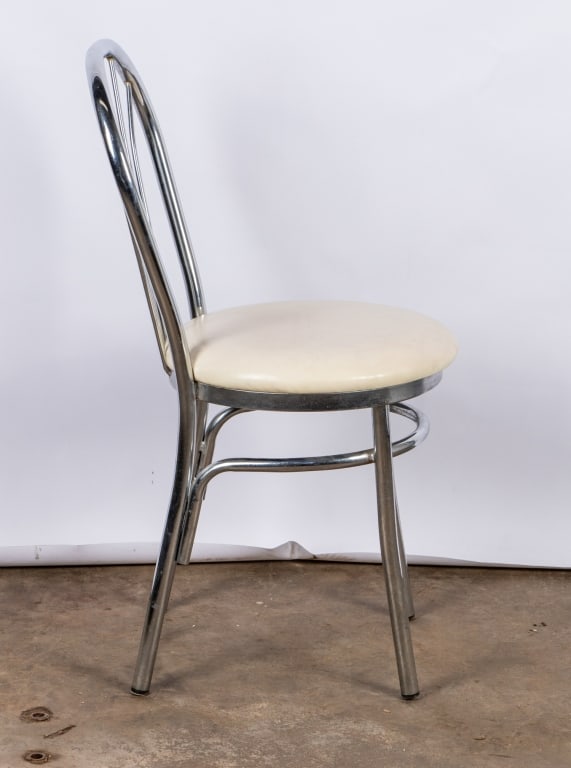 SET OF 4 MID-CENTURY VINYL & CHROME DINING CHAIRS - 6