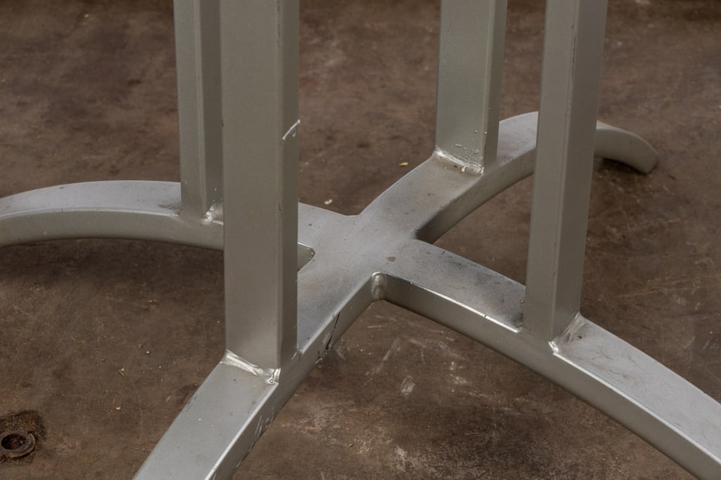 MODERN GLASS & METAL BREAKFAST TABLE - 4