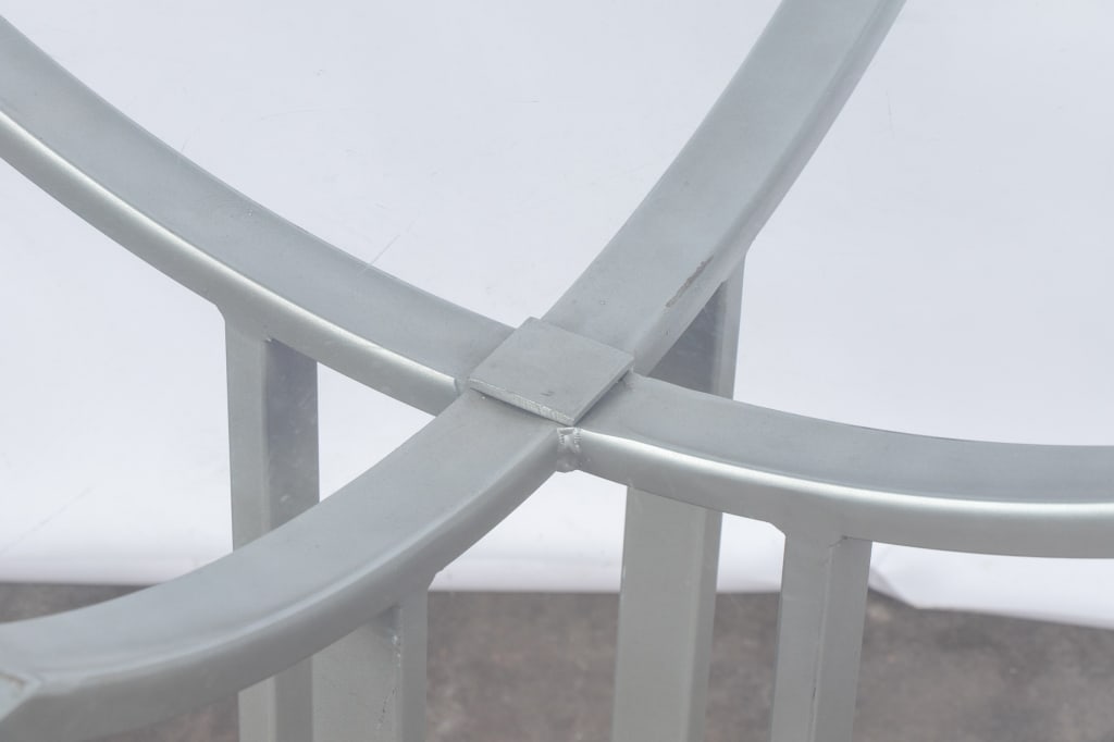 MODERN GLASS & METAL BREAKFAST TABLE - 5