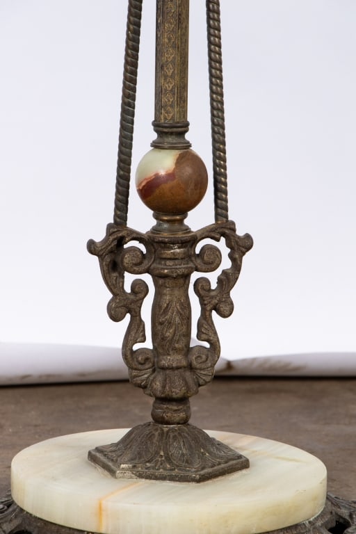20TH CENTURY GLASS, METAL & STONE SIDE TABLE - 5