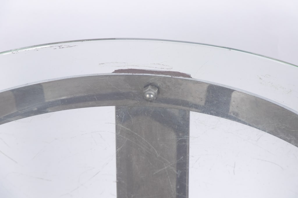 MODERN CHROME & GLASS ACCENT TABLE - 3