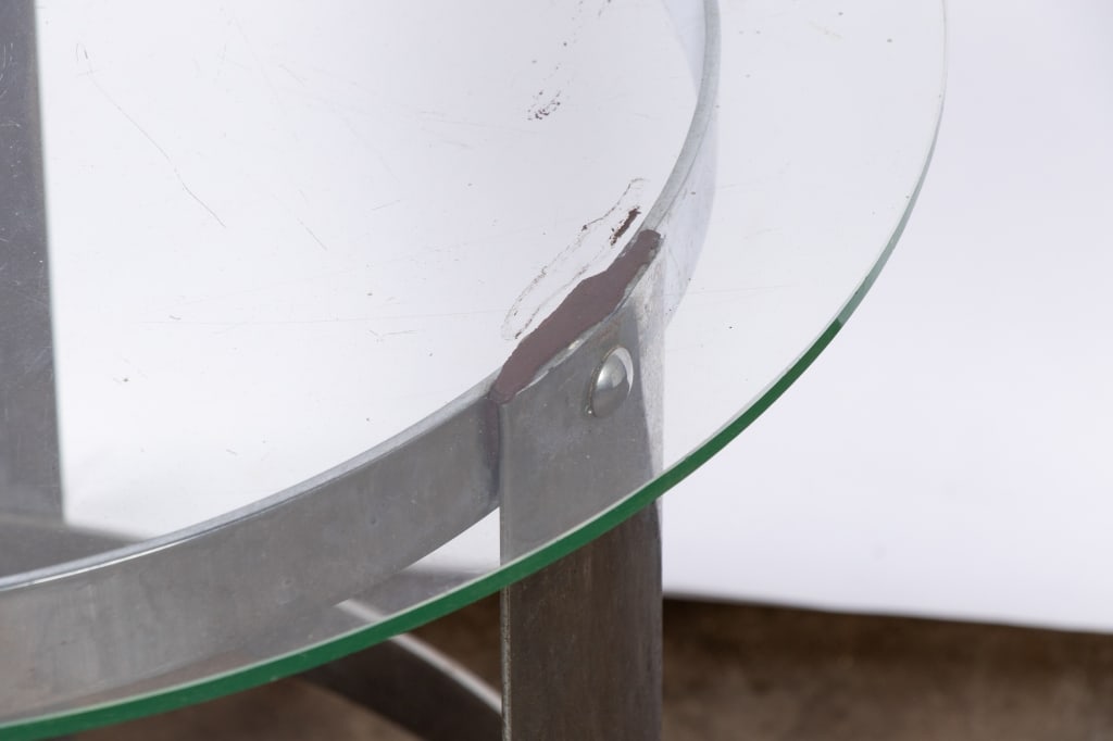MODERN CHROME & GLASS ACCENT TABLE - 4