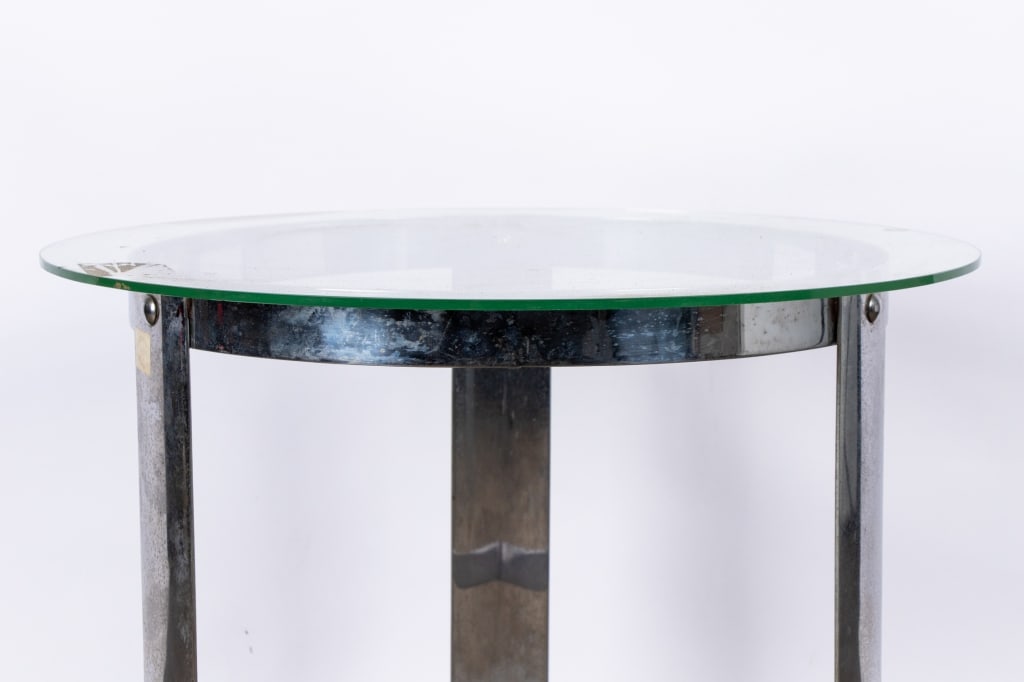 MODERN CHROME & GLASS ACCENT TABLE - 6