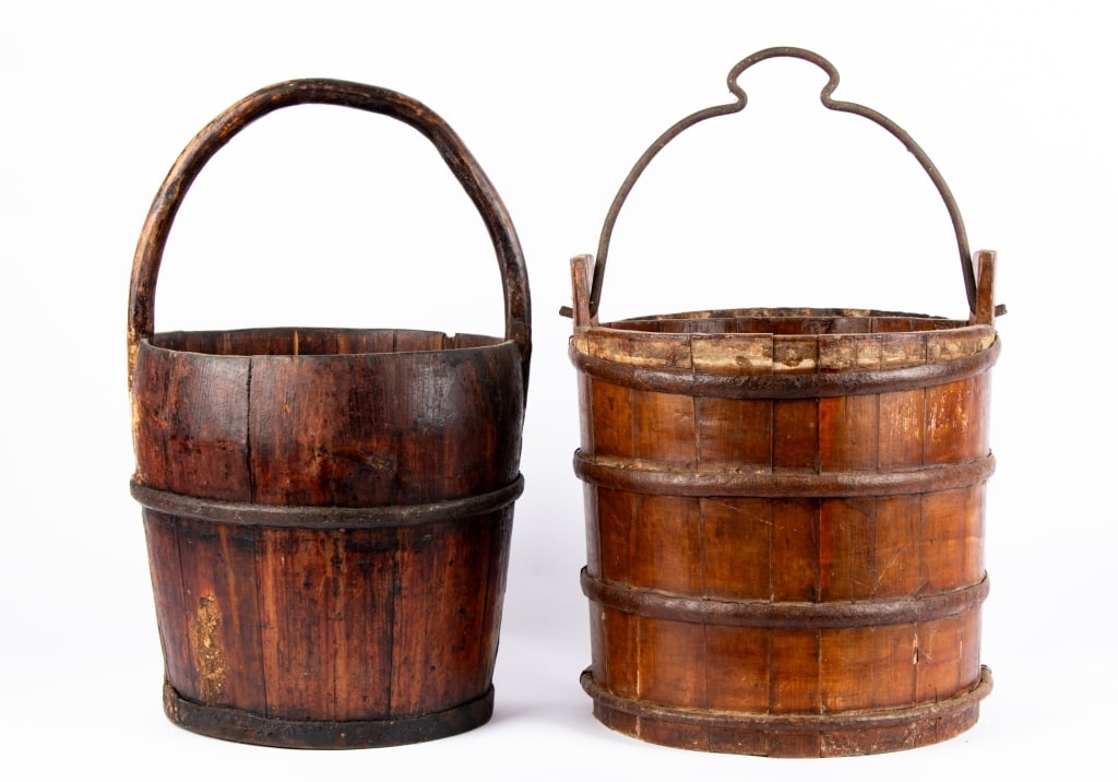 TWO ANTIQUE CHINESE WATER BUCKETS - 3