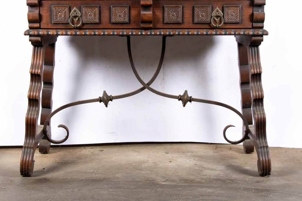SPANISH REVIVAL FLIP FRONT DESK CABINET - 3