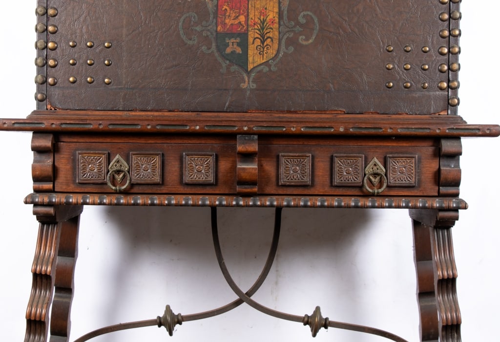 SPANISH REVIVAL FLIP FRONT DESK CABINET - 4