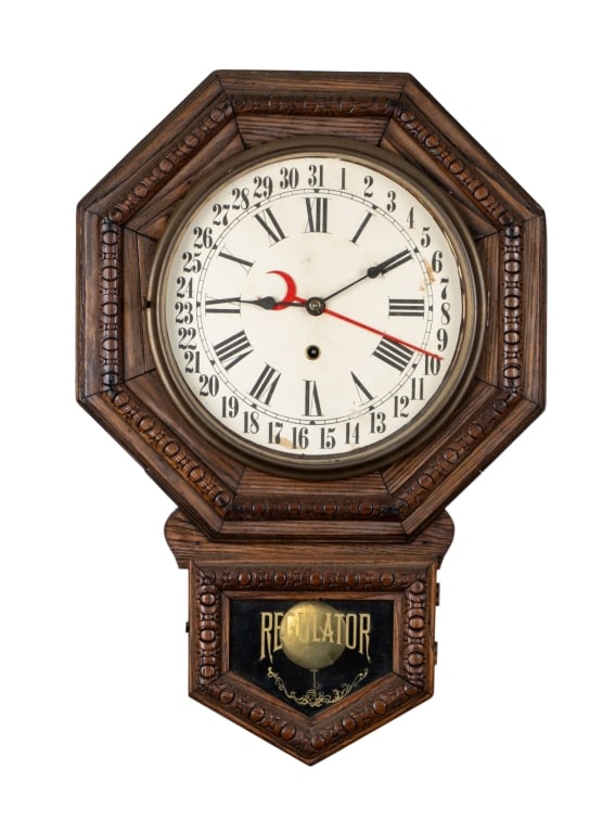 VINTAGE REGULATOR CALENDAR WALL CLOCK (1 of 6)