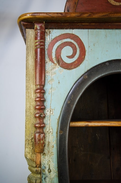 RICHARD DUNBRACK FOLK ART MIXED MEDIA CUPBOARD - 13