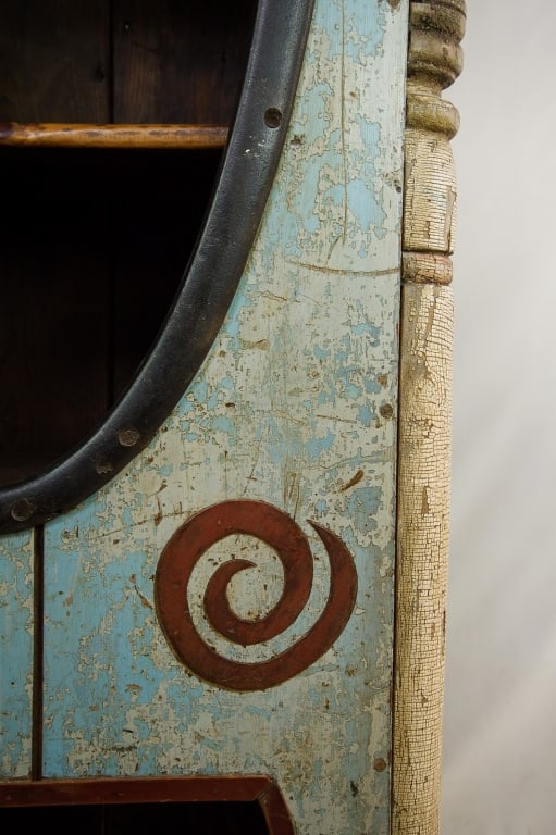 RICHARD DUNBRACK FOLK ART MIXED MEDIA CUPBOARD - 5