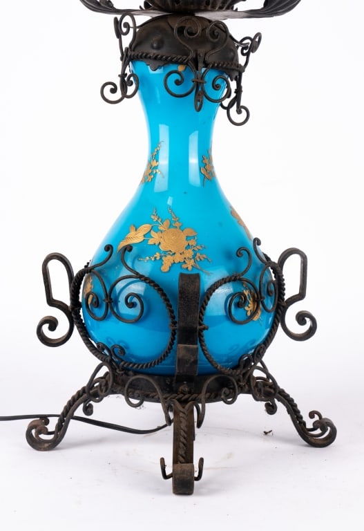 VINTAGE ELECTRIFIED OIL TABLE LAMP - 2