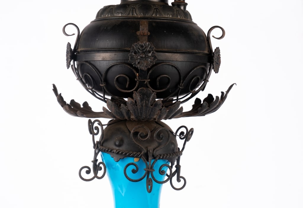 VINTAGE ELECTRIFIED OIL TABLE LAMP - 3