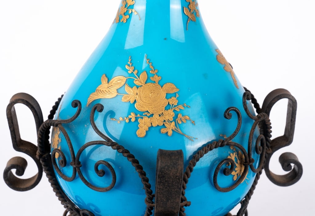 VINTAGE ELECTRIFIED OIL TABLE LAMP - 5