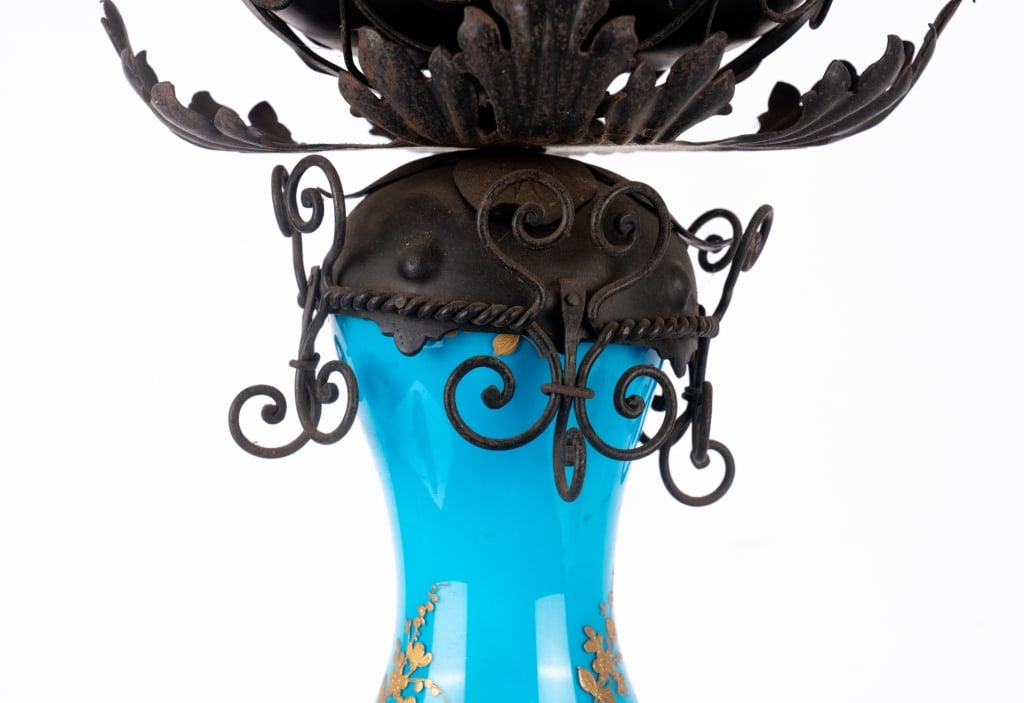 VINTAGE ELECTRIFIED OIL TABLE LAMP - 6