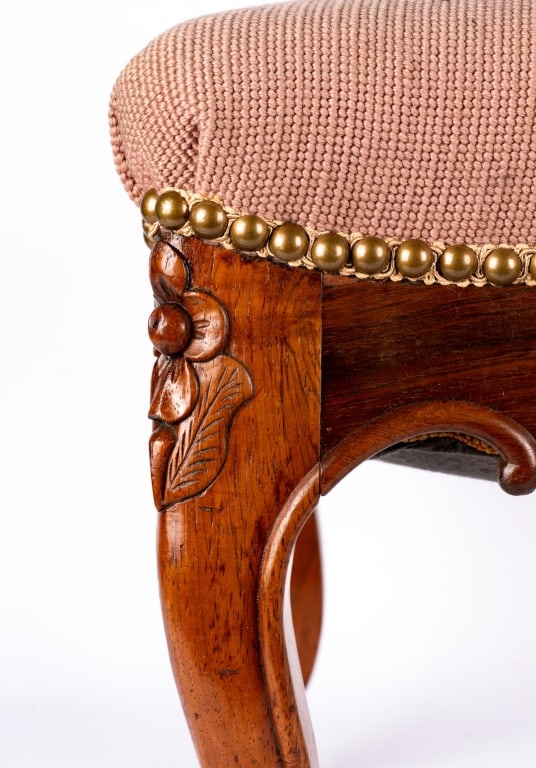 LOUIS XV STYLE NEEDLEPOINT STOOL - 3