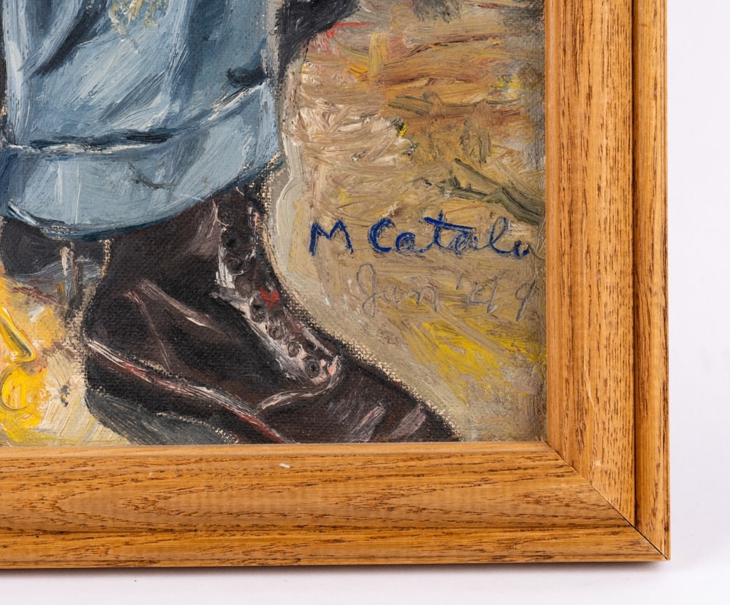 M. CATALO, PORTRAIT OF A MAN, OIL ON BOARD - 3