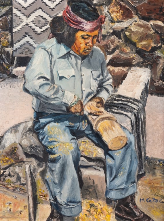 M. CATALO, PORTRAIT OF A MAN, OIL ON BOARD - 4