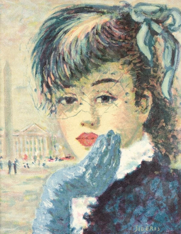 SIDERIS, PORTRAIT OF A YOUNG LADY, LITHOGRAPH - 4
