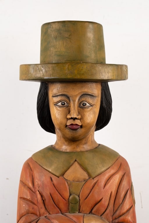 FOLK ART CARVED WOOD FIGURE - 2