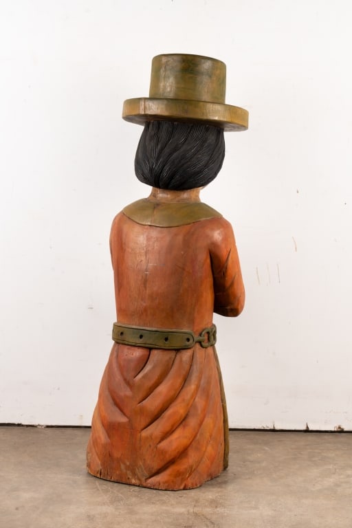 FOLK ART CARVED WOOD FIGURE - 4