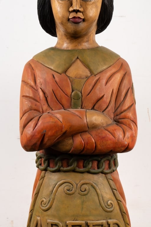 FOLK ART CARVED WOOD FIGURE - 5