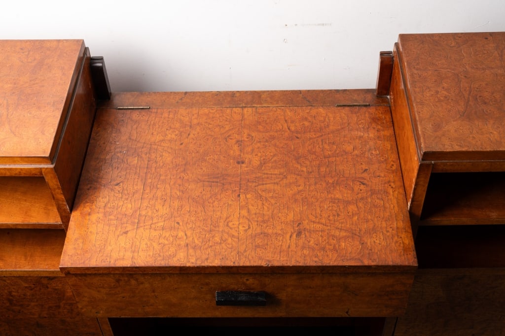 ART DECO STYLE BURL WALNUT VANITY - 10