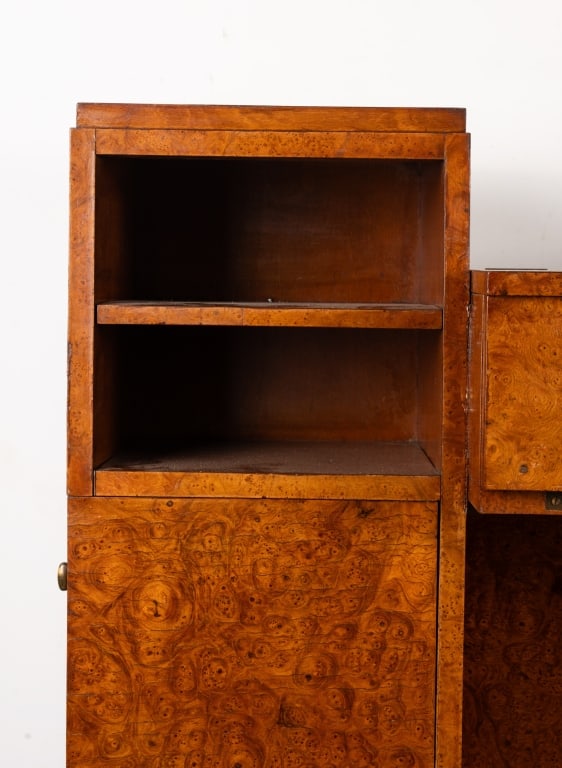 ART DECO STYLE BURL WALNUT VANITY - 2