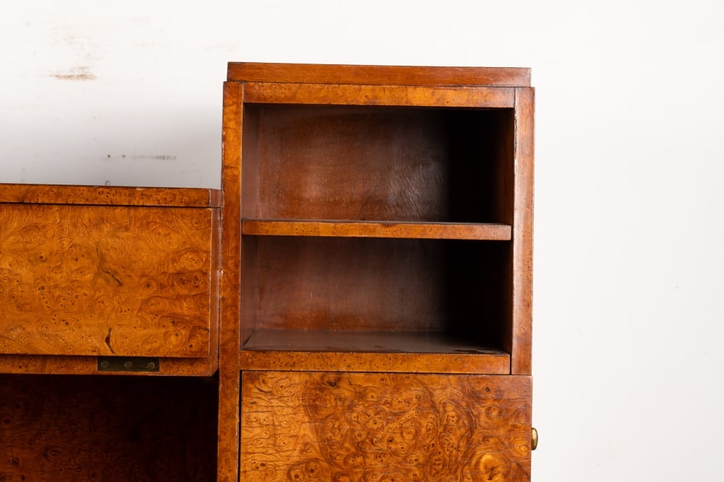 ART DECO STYLE BURL WALNUT VANITY - 3