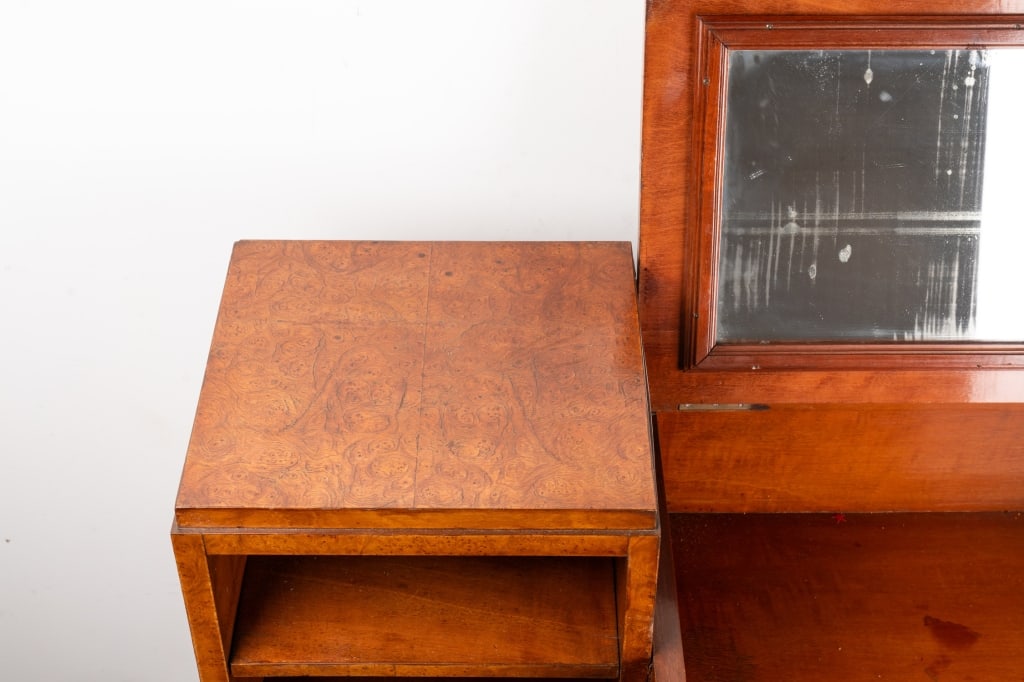 ART DECO STYLE BURL WALNUT VANITY - 7