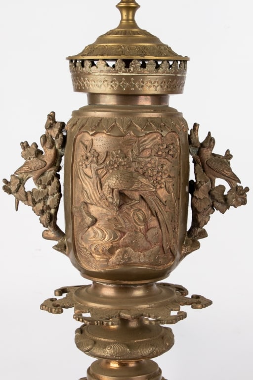 PAIR OF ASIAN BRASS TABLE LAMPS - 2