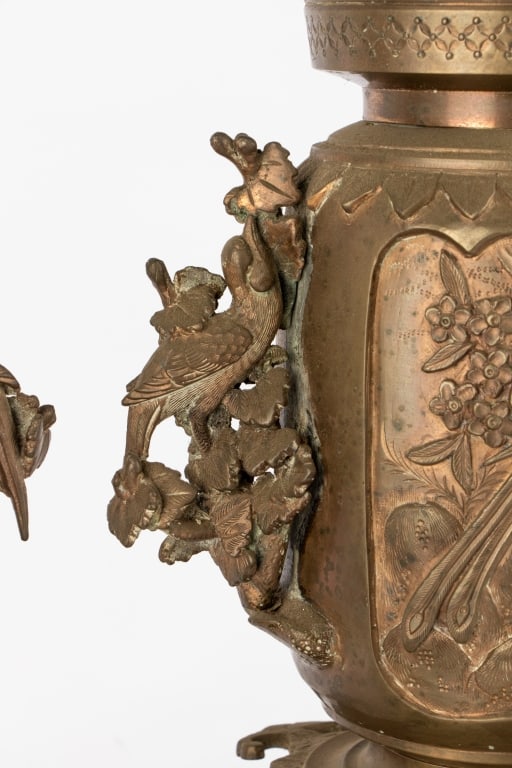PAIR OF ASIAN BRASS TABLE LAMPS - 7