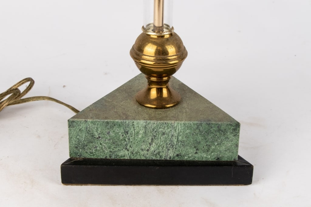 PAIR OF POST-MODERN MARBLE & BRASS TABLE LAMPS - 6