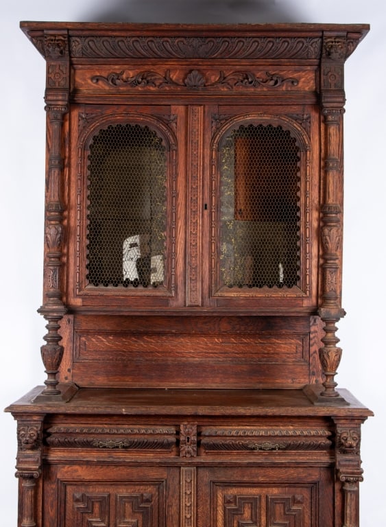 ANTIQUE RENAISSANCE REVIVAL CARVED BUFFET - 3