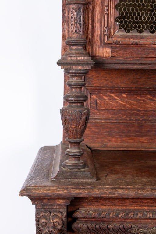 ANTIQUE RENAISSANCE REVIVAL CARVED BUFFET - 4