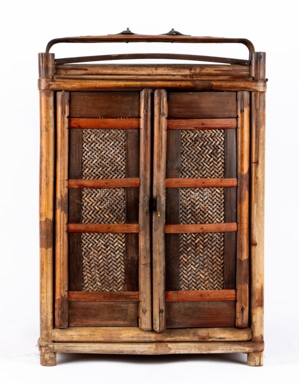 LARGE CHINESE BAMBOO & RATTAN BASKET - 2