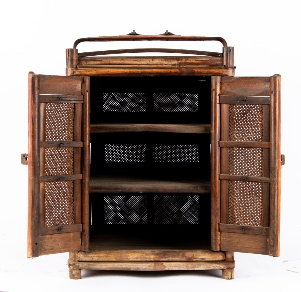 LARGE CHINESE BAMBOO & RATTAN BASKET - 3
