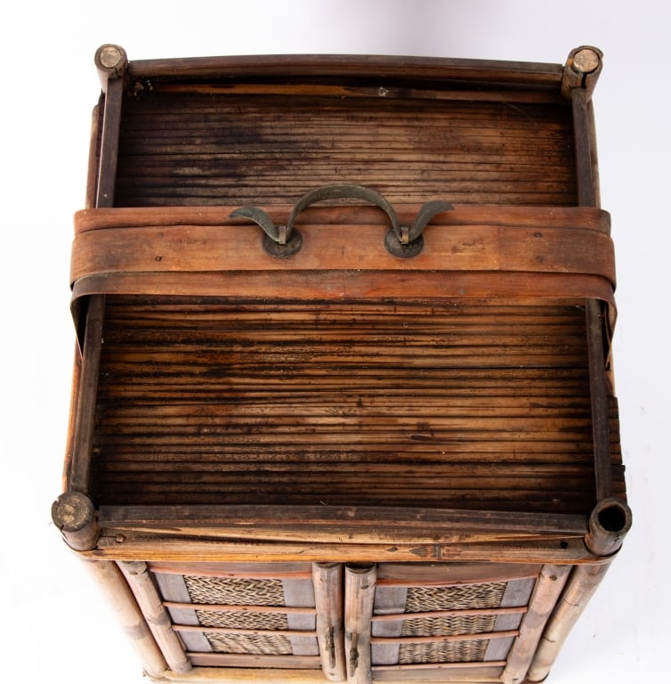 LARGE CHINESE BAMBOO & RATTAN BASKET - 6