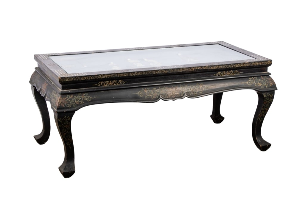 VINTAGE BLACK LACQUER COFFEE TABLE (1 of 8)