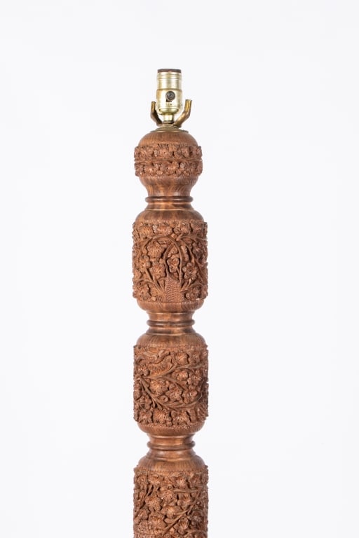 VINTAGE HAND-CARVED FLOOR LAMP - 2