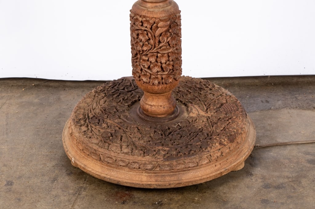 VINTAGE HAND-CARVED FLOOR LAMP - 4