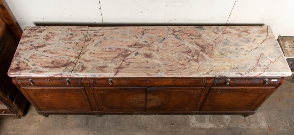 LARGE ITALIAN MARBLE TOP SIDEBOARD - 10